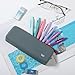 Mr. Pen- Silicone Pencil Case Pouch, Slate Blue, Aesthetic Triangular Design, Multipurpose, Aesthetic Pencil Case Small, Silicone Makeup Bag, Back to School Supplies
