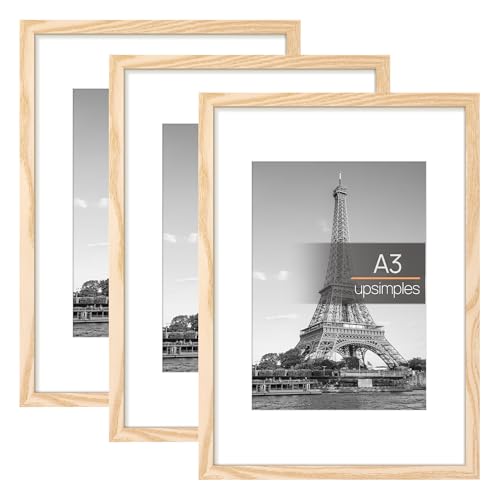 upsimples 3 Pack A3 Frame Natural A3 Picture Frames Versatile Photo Frame
