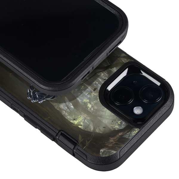 Skinit Decal Phone Skin Compatible with OtterBox Defender iPhone 15 - Officially Licensed Marvel Black Panther in The Jungle Design