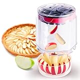 Newness 5.12-Inch Apple Slicer – Extra-Large, Ultra-Safe Stainless Steel Apple Cutter, 16-Slice Heavy-Duty Apple Corer, Cuts All the Way Through with Transparent Bowl