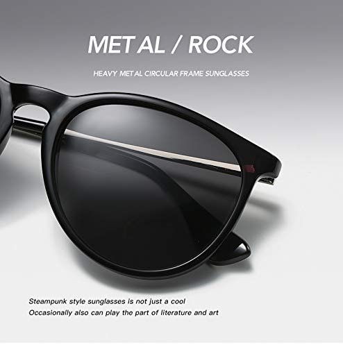 QIFP Polarized Sunglasses for Women Men - Trendy 2025 Vintage Classic Retro Round Mirrored Lens Designer Style4