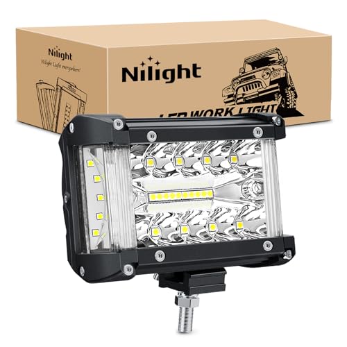 Image of Nilight 4.3 Inch Side Shooter Light Bar Spot Flood Combo Triple Row