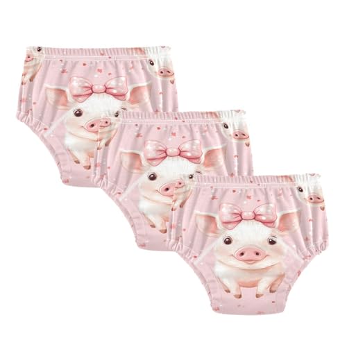 Coikll Cute Pigs with Bow Tie Toddler Training Underwear Waterproof Baby Pee Pants -5T