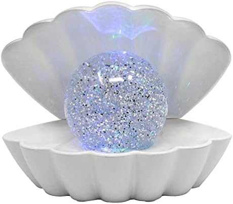 Almineez Attractive Clam Glitter Sea Shell Pearl Colour Changing Lamp - Portable USB / Battery Operated Night Desktop Bedside Table Light Ornament Home Decor