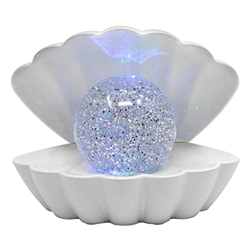 Almineez Attractive Clam Glitter Sea Shell Pearl Colour Changing Lamp - Portable USB/Battery Operated Night Desktop Bedside Table Light Ornament Home Decor