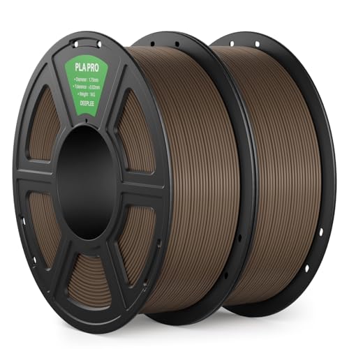 DEEPLEE PLA PRO Filament 1.75mm, Stronger Toughness 3D Printer Filament, PLA Filament Dimensional Accuracy +/- 0.02 mm, Neatly Wound, Fits Most FDM 3D Printer, 2KG Brown