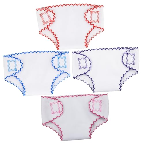 HONITANO 4 Piezas Ropa Interior para Muñecas de de Reutilizables para Muñeca Niña Accesorios de Cambio Colores Rosa Púrpura Rojo y Azul