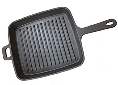 Sartén cuadrada de hierro fundido presazonada para parrilla sin grasa Freidora Plancha para freír Sartén de hierro fundido para carne Steak Vegetales