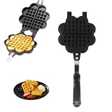 Kopokd Double Sided Waffle Pan Flower Heart Shape Non Stick Waffle Making Mold Kitchen Baking Access