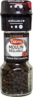 Ducros - Molinillo ajustable (28 g, 3 unidades), color negro