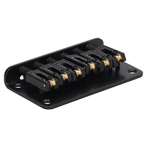 エレキギターブリッジ 78mm 6弦ハードテイルサドルブリッジ ギタリストの交換用(黒)
