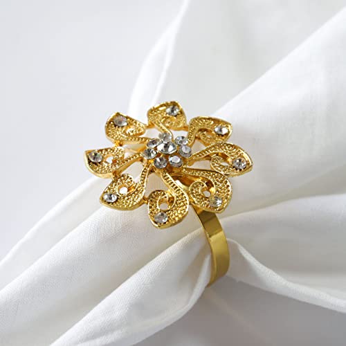 Getfitsoo Lot de 6 ronds de serviette de table pour mariage, fête de Noël, décoration de table (tournesol doré) Cover