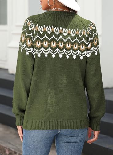 Dokotoo Womens Cardigans Casual Long Sleeve Chunky Knit Fall Winter Button Down Fair Isle Cardigan Sweaters3