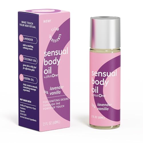 plusOne Sensual Body Oil Lavender Vanilla Massage & Intimate Oil 2 fl oz