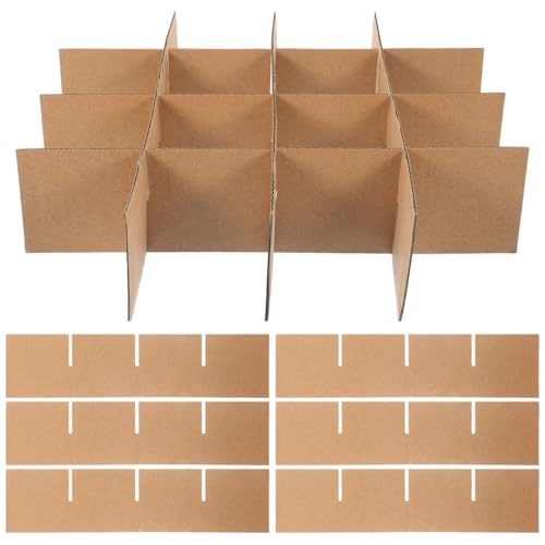 2 Sets Pcs Moving Boxes Divider: Glass Dividers 13.17X3.14X0.12in Cardboard Dividers for Wine Glassware Kitchen Dish Packing (Box Not Included)