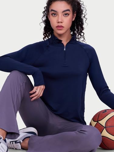Image of Enamor Full Sleeve High Neck Medium Length Pull on Dry Fit T-Shirt for Women - Slim Fit - A310