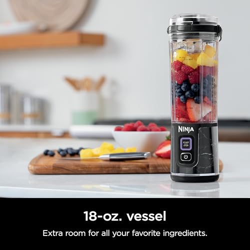 Image of Ninja Blast Portable Blender, Cordless, 18oz. Vessel, Personal Blender for Shakes & Smoothies, BPA Free, Leakproof Lid & Sip Spout, USB-C Rechargeable, Dishwasher Safe Parts, Marble Black, BC152MK