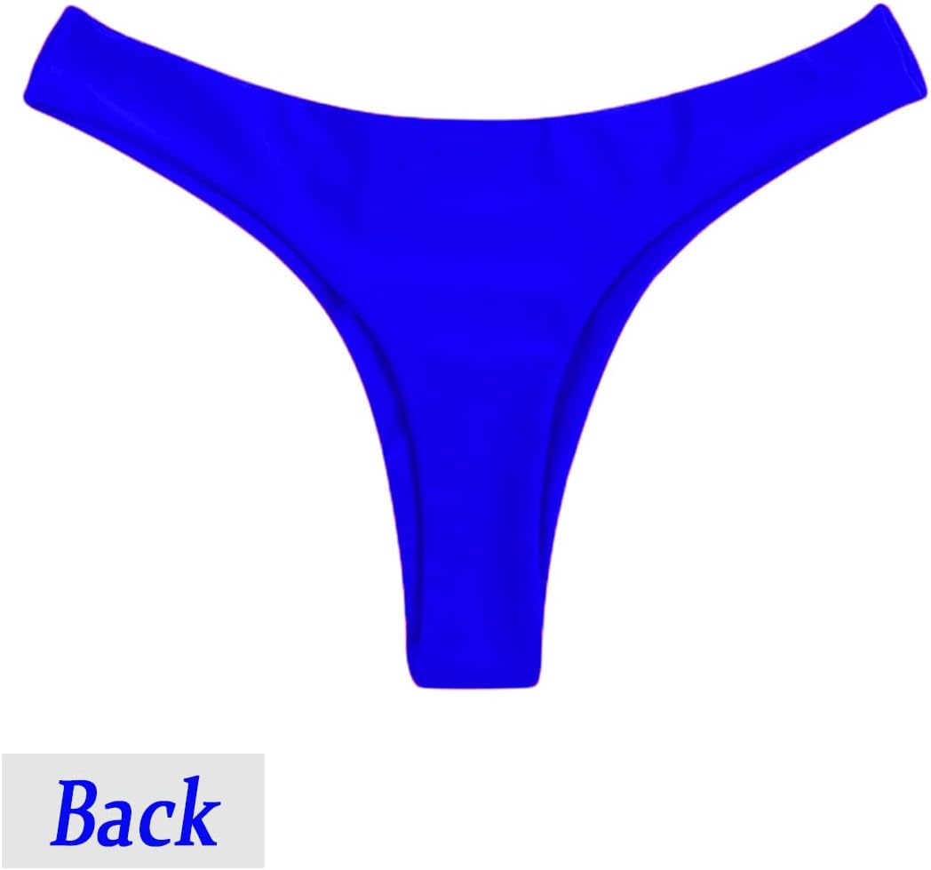 Women's Sexy Cheeky Brazilian Cut Bikini Bottom Solid Low Rise High Leg Thong Swimsuit Bottom - Image 4