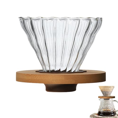 Gotero de café para verter – | Gotero de café | verter sobre goteros | Cono de café de transparente con soporte, taza individual, taza filtrante hecha a mano para los amantes del café
