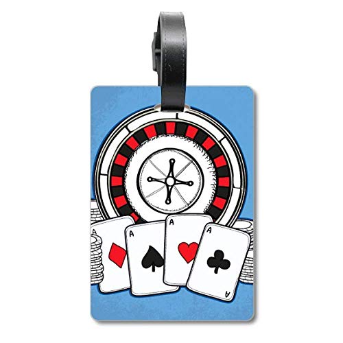 Poker-Chips Turntable Illustration Cruise Koffer Bag Tag Tourister Identifikation Label