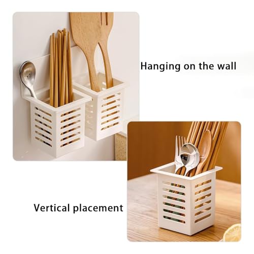 Image of Kitchen Tool Holder Wall-mounted utensils and Forks Spoons Rack,Drying Rack Space-saving,Storage of stationery, makeup brushes, and cleaning tools