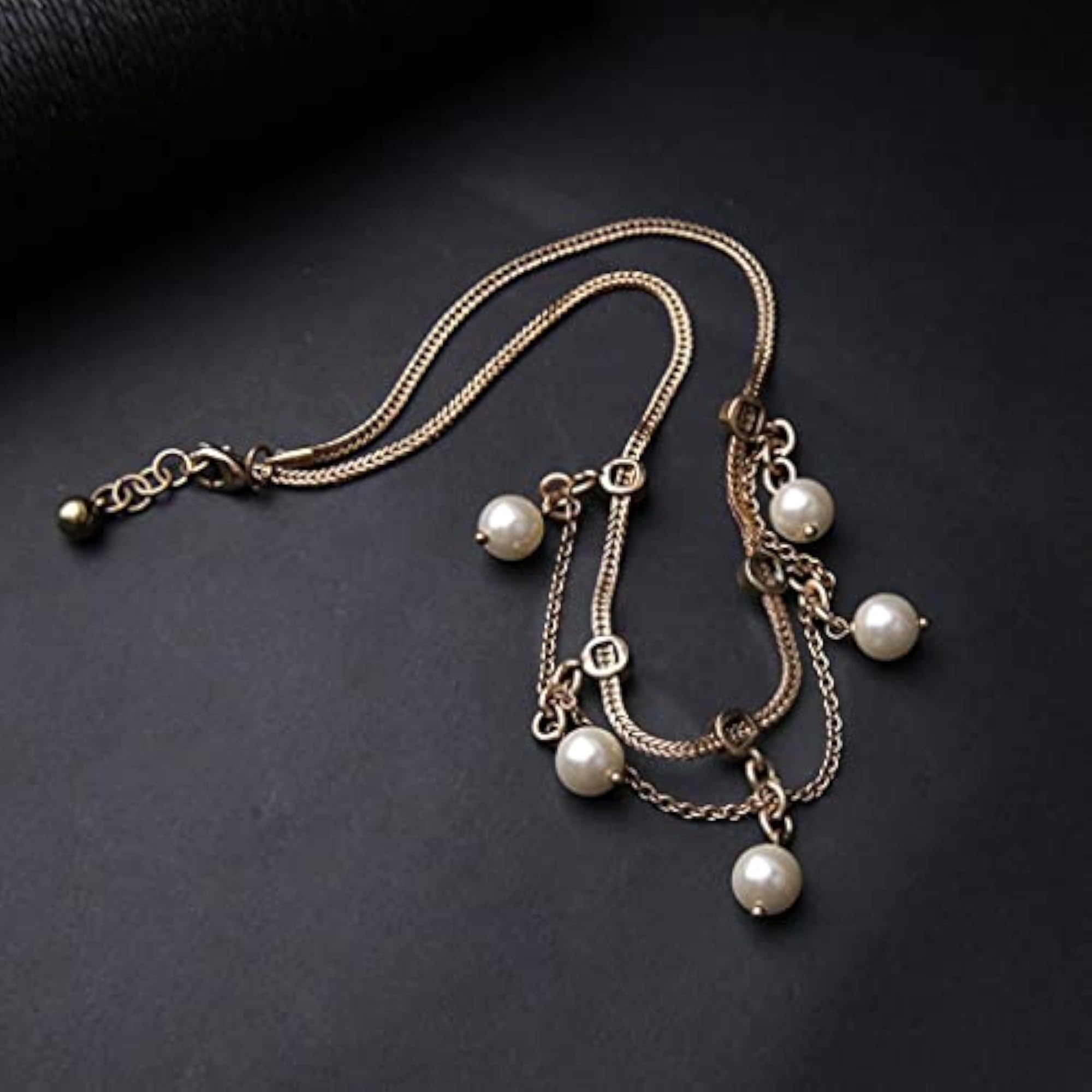 Women's Boho Gemstone & Pearls Pendant Chain Necklace