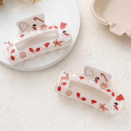 Accesorios de cabello con diseño navideño, clips en paquete miniatura 5