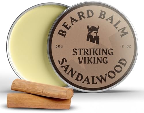 Striking Viking Beard Balm for Men - 2 Oz, Sandalwood Scent