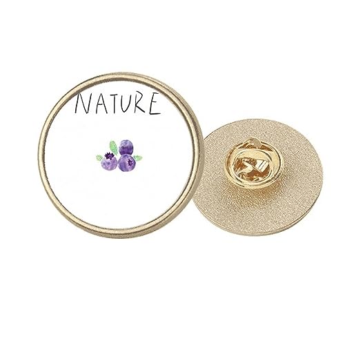 Broche ronde métal doré île aux bleuets M cadeau original pour elle