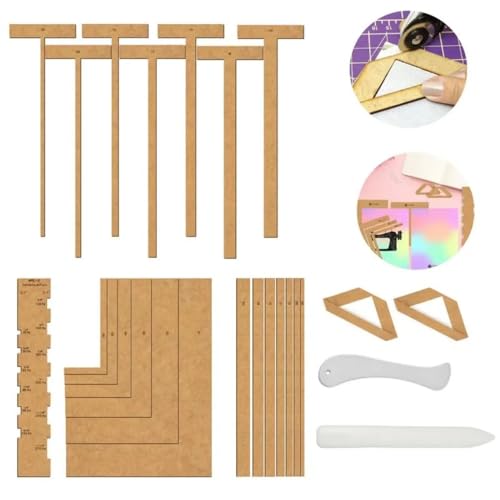 Kit Gabarito Cartonagem Wire-O Esquadros Espatula Vinco Mdf Iniciante