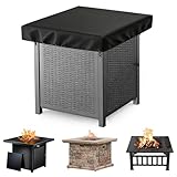 TWAKAP Outdoor Fire Pit Cover Square, Waterproof Fire Pit Cover for 28'-32' Square Fire Pit Tables, Industrial-Grade 3-Layer Structure 600D Fabric, UV Proof & Tear-Resistant Outdoor Firepit Cover