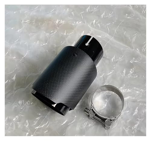 Embout d'échappement universel voiture carbone mat silencieux inox noir 57mm 114mm