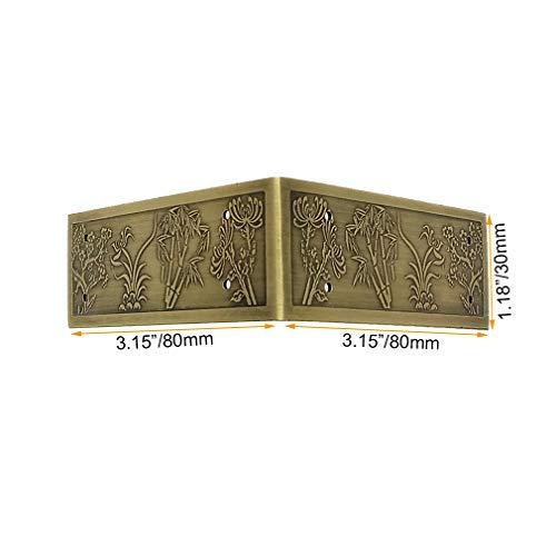 Protectores de esquinas de metal Protectores de esquinas de esquinas de encimera,4 piezas de latón en relieve Protectores de esquinas decorativas Tirantes Muebles clásicos Mesas y sillas Cubierta de b