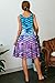 uideazone Summer Dresses for Women Ladies Fish Scale Print Sleeveless Unique Pleated Sling Dress Casual Beach Sundress for Home Party Vacation