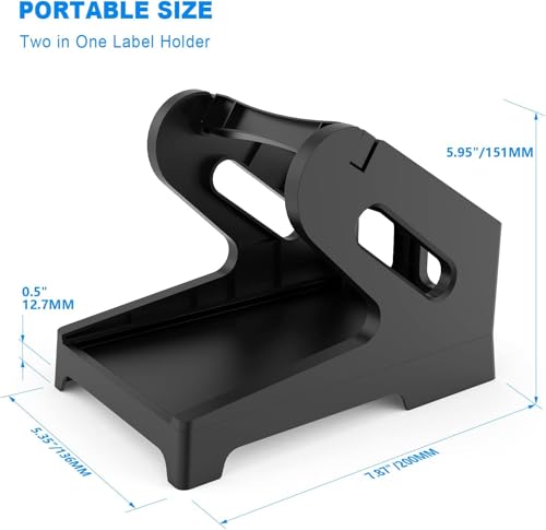 Image of BRONTIX Multi Size Label Holder for Rolls and Fan-Fold Labels, Thermal Sticker Roll Holder for Desktop Thermal Printer Shipping Supplies