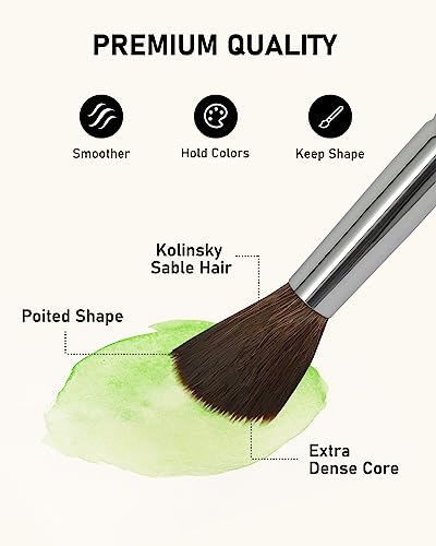 Nicpro MG448 12Pcs Sable Professional Watercolor Paint Brushes thumb #1