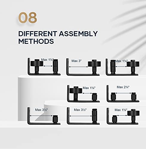 Easelife Sliding Barn Door Bottom Floor Guide,Adjustable Roller,Wall Mount System,Flush Flat Bottom Design,8 Assemble Setup Options,Fit All Size Door,Black #TOP1