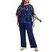 Go Mai Plus Size Mother of the Bride Pant Suits 2 Piece Set Elegant Embroidered Sequins High Low Hem Wedding Guest Outfit for Women