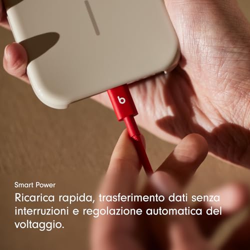 Beats Da USB-A A USB-C Cavo In Tessuto Intrecciato, Ricarica Rapida, Resistente E Antigroviglio, Caricatore Compatibile Per Dispositivi Apple E Android (1,5 M) - Rosso Rapido - 6