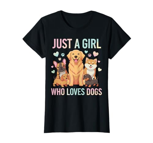 Funny Just A Girl Who Loves Dogs T-Shirt