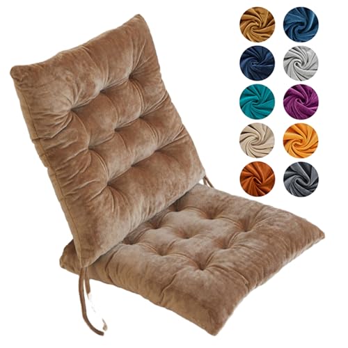 Hixingo Chair Cushions Set of 4, Seat Cushions for Dining Chairs, Crystal Velvet Soft Cotton Kitchen Chair Cushions, Dining Chair Cushions for Armchair Seat Pad For Garden & Dining (40cm,camel)