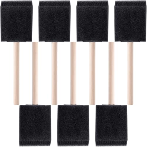 HINZIC 7Pcs Foam Paint Brushes, 2.97x6.29in, Black