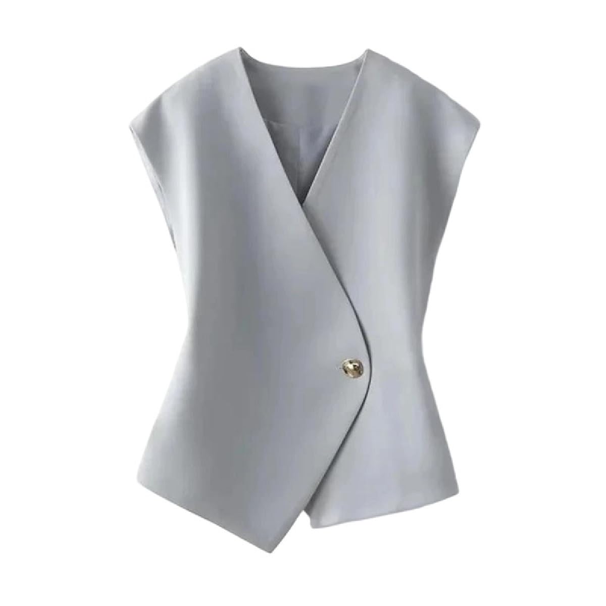Chaleco con cuello en V para mujer en primavera casual 8