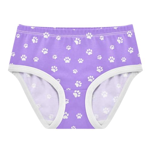 Animal Paw Prints Purple Toddler Girls Underwear 2t Cotton Little Girl Panties Fancy Briefs Kids Undies