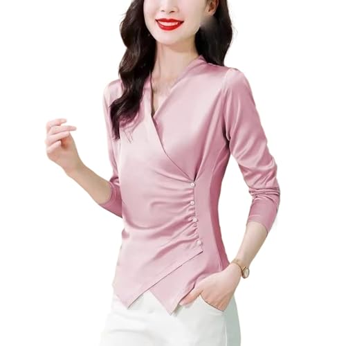 Chemisier en satin vert parfait pour un look de bureau élégant