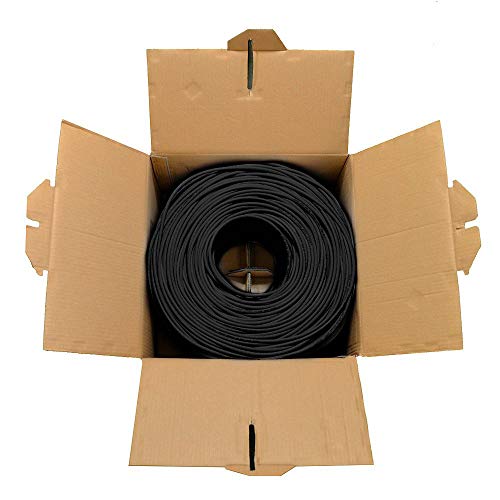 Image of DRIPSTONE CAT6 1000ft Bulk Ethernet Cable 23AWG Solid CCA UTP 0.57mm Black