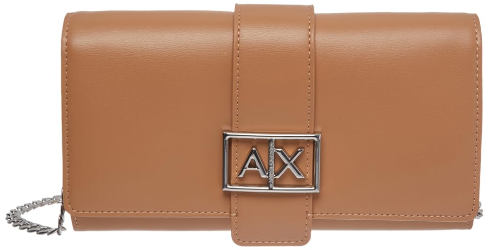 Armani Exchange Woman Jodie Wallet on Chain, Camel Rose, One Size