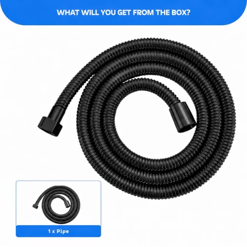 Image of Amazon Basics Stainless Steel Flexible Health Faucet Hose Pipe (1.5 Meter) | Rust-Proof Chrome Finish | Leak-Resistant Shower Hose for Jet Spray & Hand Shower | Universal Bathroom Connector