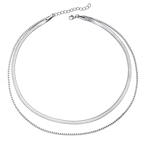 Collier acier inoxydable de qualité supérieure avec double chaîne 20 pouces