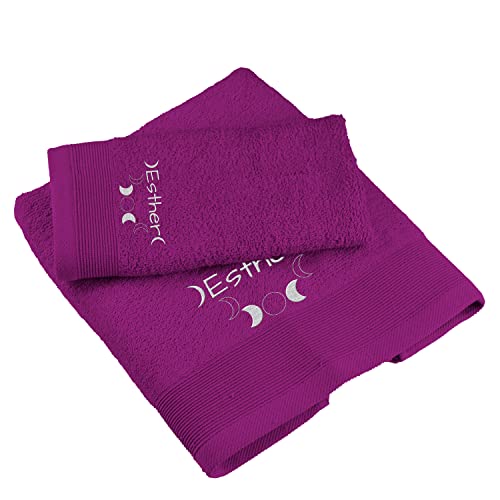 Saquitomagico Juego De Dos Toallas Bordadas Personalizadas Con Tu Nombre.Elige Tu Color Berenjena Saquitomagico Juego De Dos Toallas Bordadas Personalizadas Con Tu Nombre.Elige Tu Color Berenjena